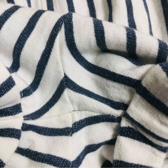 7 for All Mankind Striped Off White Navy Blue Short Romper - Picture 10 of 10